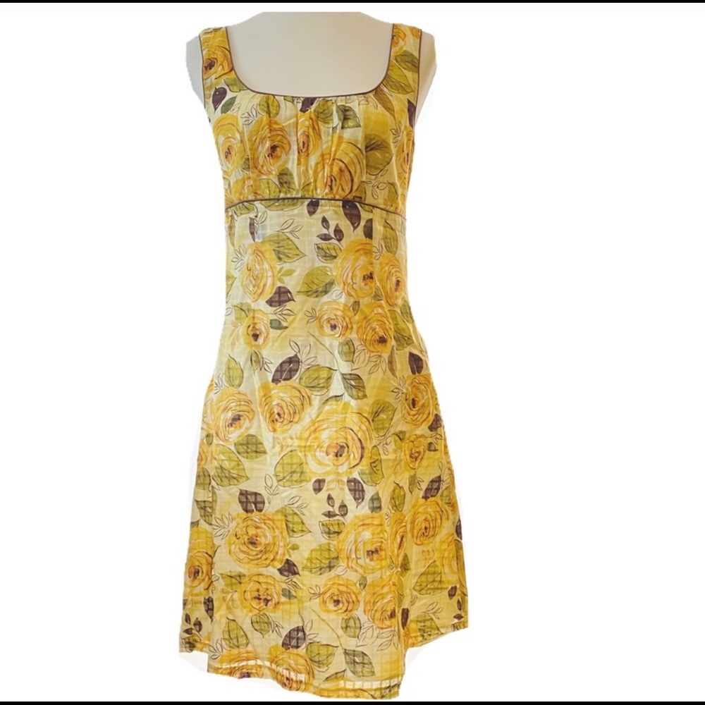 Yellow Floral Sleeveless Sundress - Women